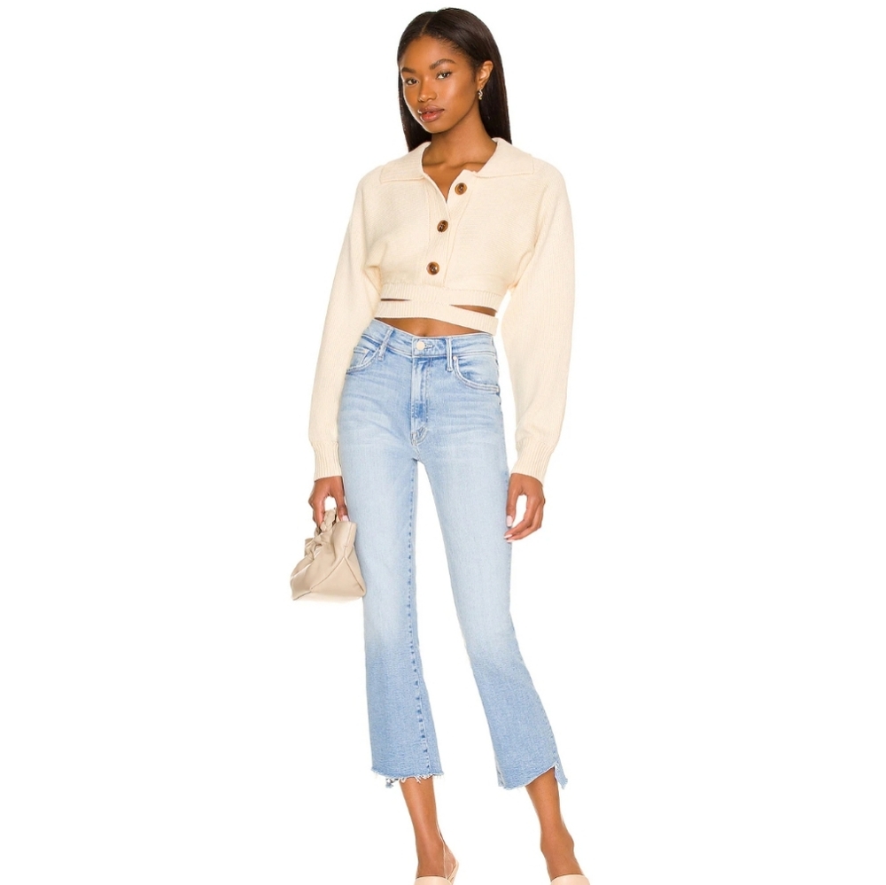 MOTHER The Insider Crop Step Fray Jeans Size 26
